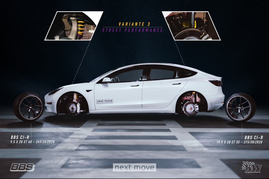 KW Variant 3 also available for Tesla Model 3 KW suspensions US