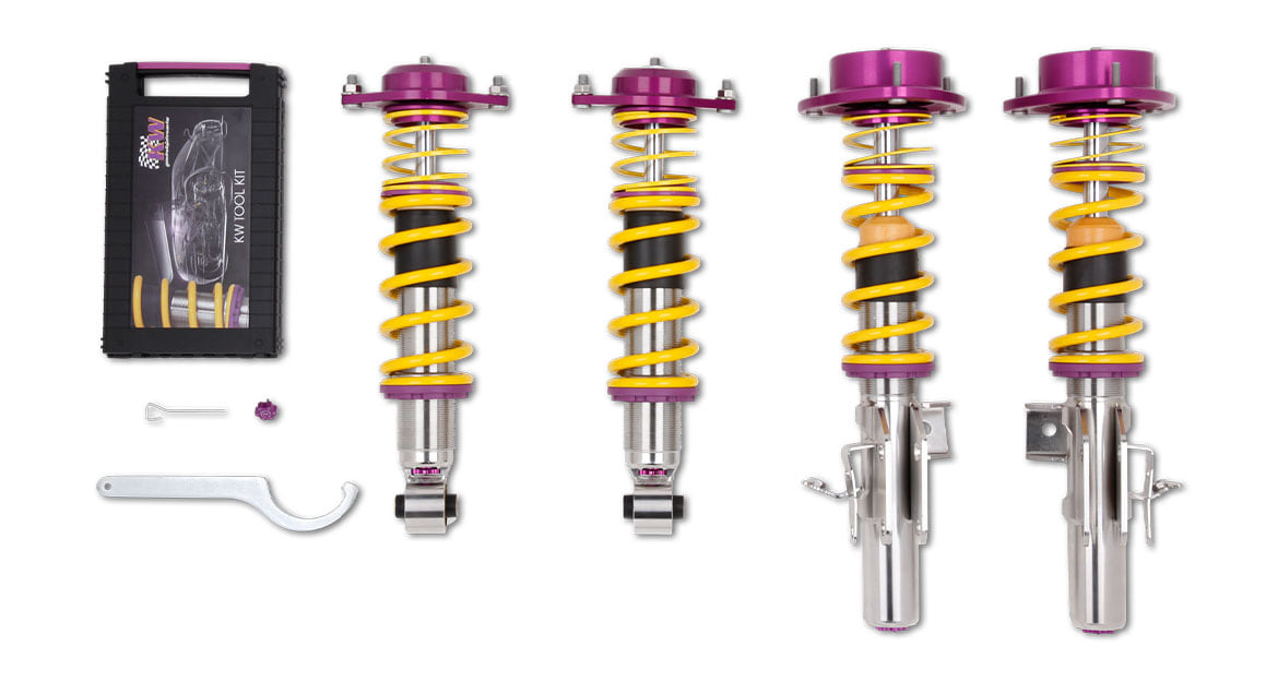 Our four popular KW coilover kits give the Toyota GR86 even more driving comfort and dynamic. Moreover, our KW Clubsport series is specially made for motorsport usage.