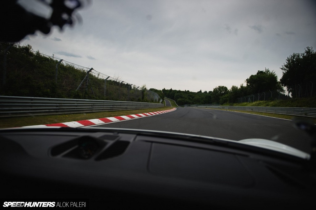 Cockpit view of a Porsche with built-in KW coilover