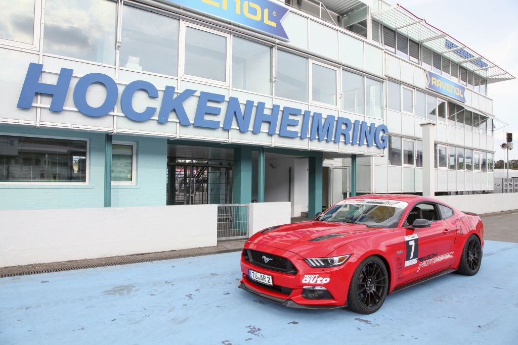Ford Mustang at the Hockenheimring with our KW 3-way Clubsport Coilover Suspension Kit